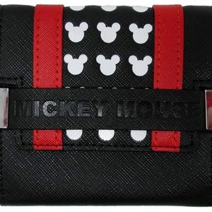 Mickey Black and Red Trifold Wallet